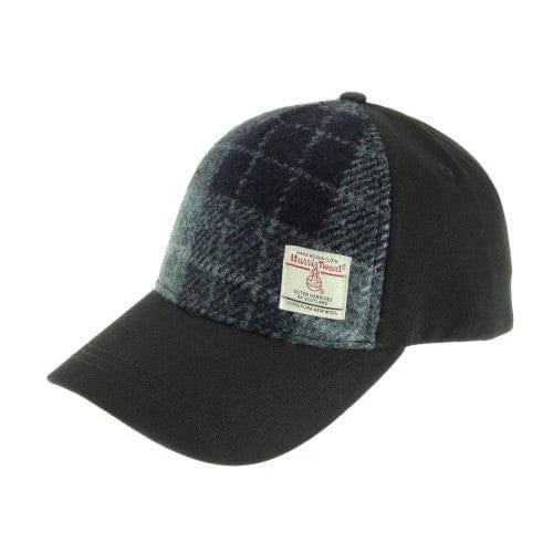 Baseball Cap Grijs en Zwart Tartan (Grey and Black Tartan) - one size - Harris Tweed - Glen Appin of Scotland by MoodCompanyNL