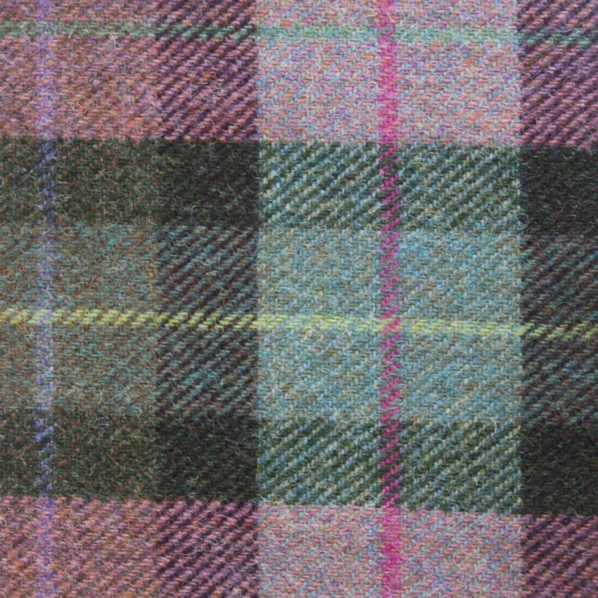 MoodCompanyNL - Brillenetui Gedempt Groen en Paars - Harris Tweed - Metalen Clip - Glen Appin of Scotland - 5061035010964