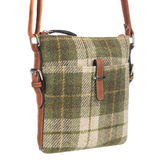 MoodCompanyNL - Crossbody Tas Lichtgroene Tartan & Leer | Das Impex - 5056703024497