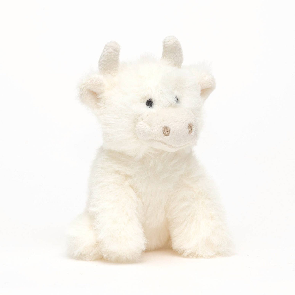 Peluche Vache Highland Mini Crème - 13 cm - Peluche Douce - Jomanda