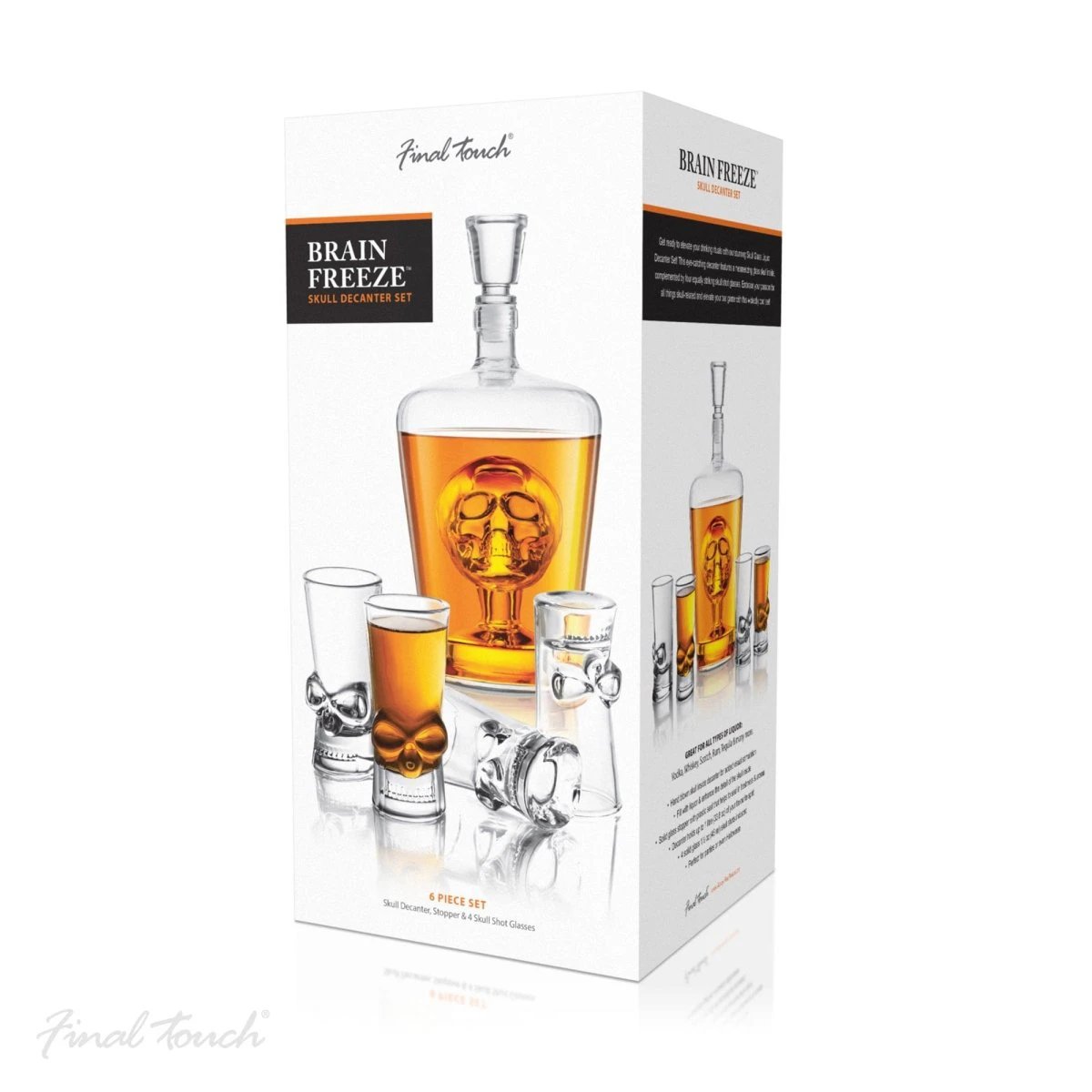 Exclusieve Whiskykaraf met glaasjes - Handgeblazen Karaf met Schedel - Final Touch by MoodCompanyNL