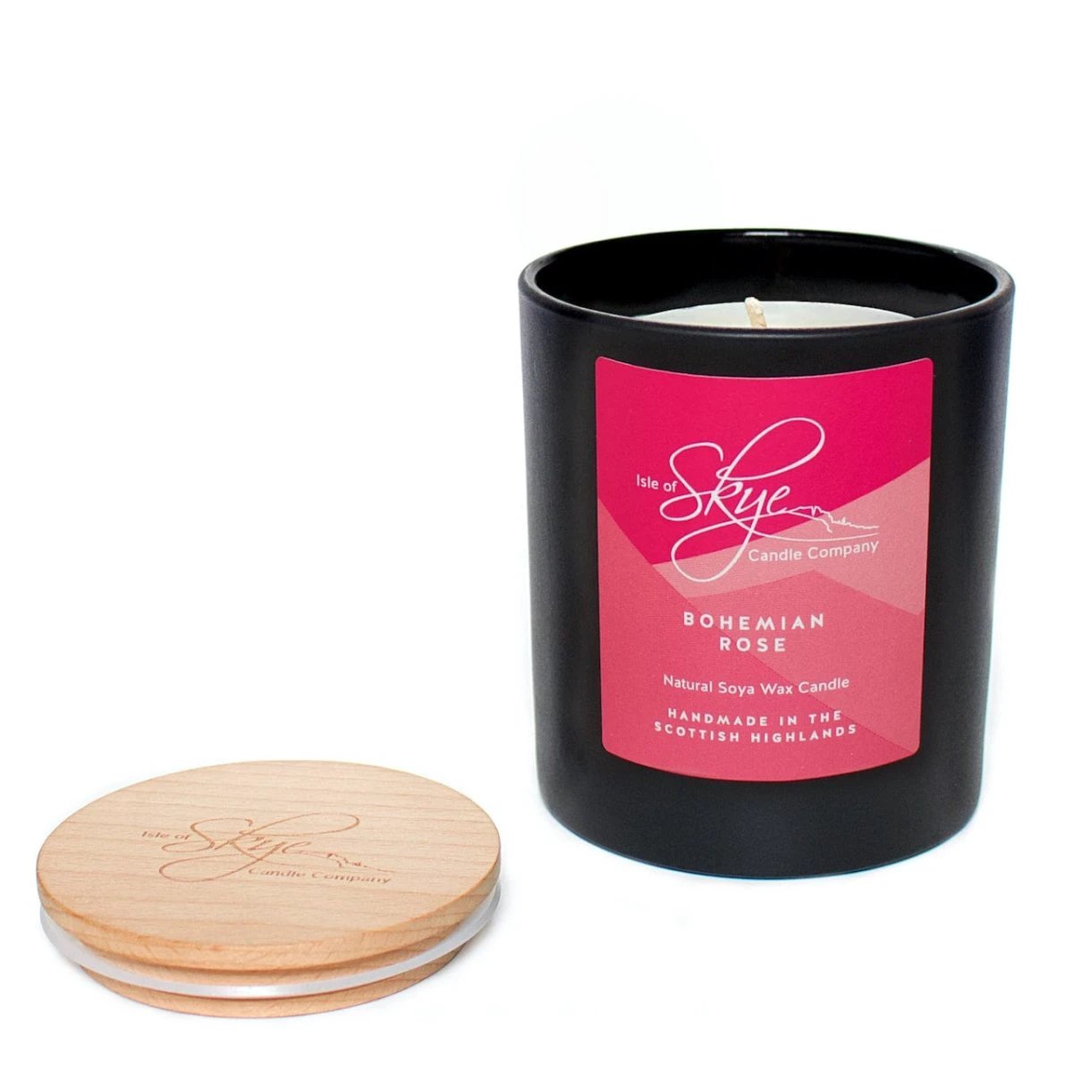 Geurkaars Roos Large - 45 uur - Sojawas - Isle of Skye Candle by MoodCompanyNL