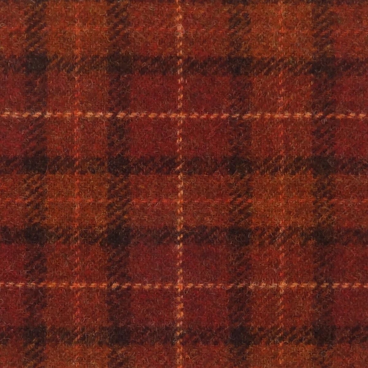 Heupfles Tartan Bruin met Oranje Ruit - Harris Tweed - Glen Appin of Scotland by MoodCompanyNL