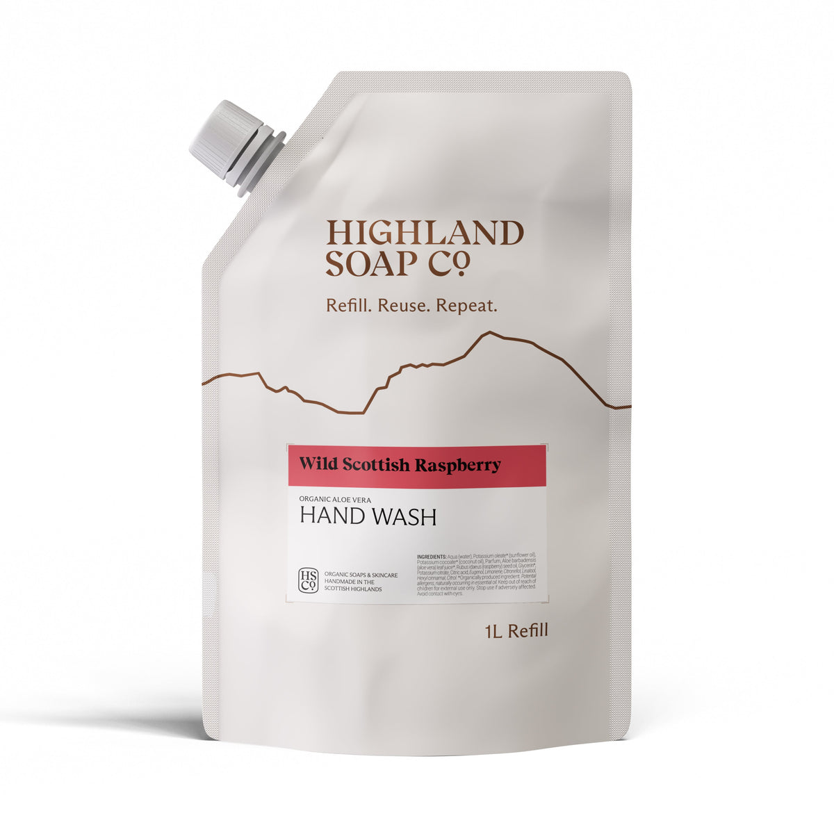 Wild Scottish Raspberry navulverpakking handzeep 1L - nieuwe verpakking