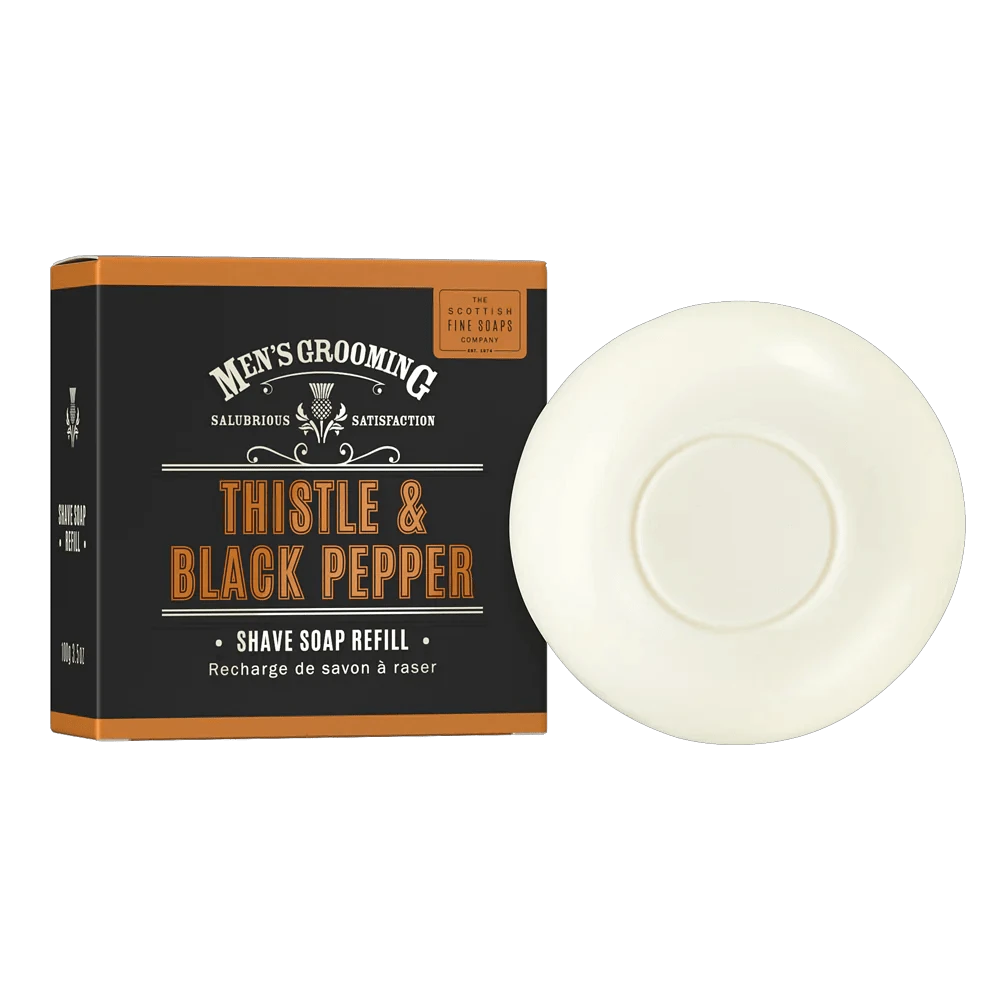 Men's Grooming Thistle & Black Pepper Scheerzeep Refill 100g by MoodCompanyNL