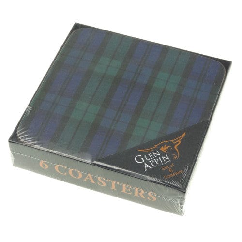Onderzetters Black Watch 6 stuks - kurk - Glen Appin of Scotland by MoodCompanyNL