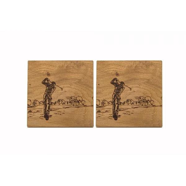 MoodCompanyNL - Onderzetters Sport Golf - Schots Eikenhout - Scottish Made - 5060949551730