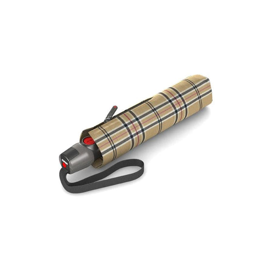 Opvouwbare Paraplu Geruit Beige - T200 - Dsn 97 cm - Opgevouwen 28 cm - Knirps by MoodCompanyNL