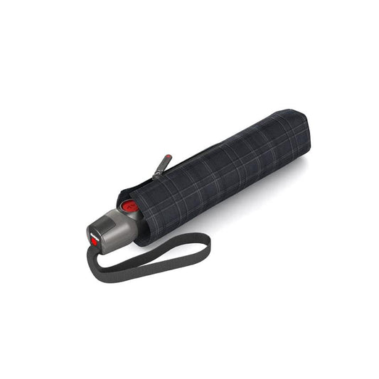 Opvouwbare Paraplu Geruit Zwart Grijs - T200 - Dsn 97 cm - Opgevouwen 28 cm - Knirps by MoodCompanyNL