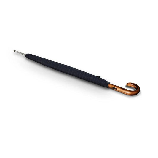 MoodCompanyNL - Paraplu Knirps extra groot Geruit Zwart Grijs met houten handvat - S770 - Dsn 113 cm - Lengte 90 cm - Knirps - 9003034172584