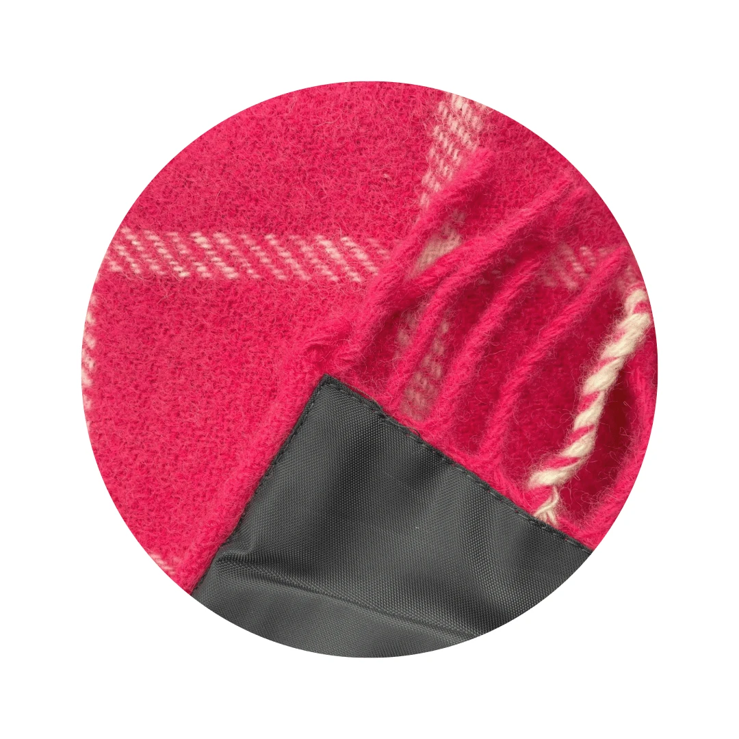 Picknickkleed Polo Geruit Roze - Wol - Waterdicht - 145x183cm - Tweedmill by MoodCompanyNL