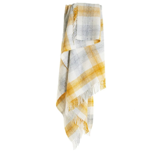 Plaid Meadow Check Geel - 150x183 - Nieuw Wol - Tweedmill UK by MoodCompanyNL