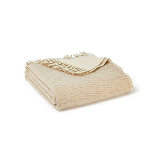 Plaid Moorland Bruin Beige (Vintage and Creame) - 150x183 - Nieuw Wol - Tweedmill UK by MoodCompanyNL