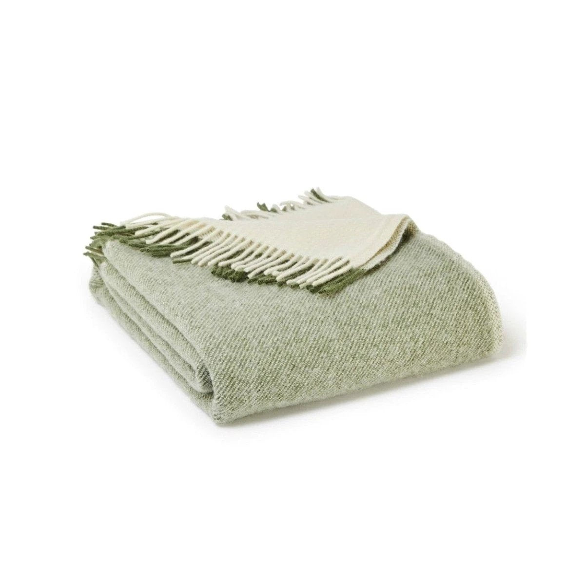 Plaid Moorland Groen Beige (Olive and Creame) - 150x183 - Nieuw Wol - Tweedmill UK by MoodCompanyNL