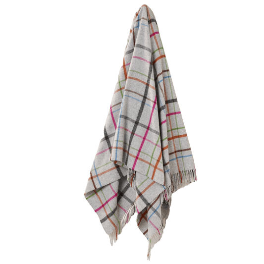 Plaid Ruiten Grijs - Shetland Lamswol - 140x185 - Bronte by Moon Scotland by MoodCompanyNL
