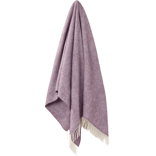 Plaid Visgraat Paars Lavendel - Shetland Lamswol - 140x185 - Bronte by Moon Scotland by MoodCompanyNL