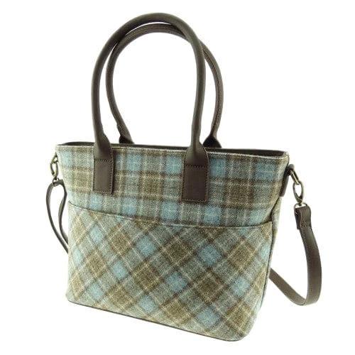 Schoudertas Loxley Blauw Beige (Aqua Natural) - Rosehall - Abraham Moon Tweed - Glen Appin of Scotland by MoodCompanyNL