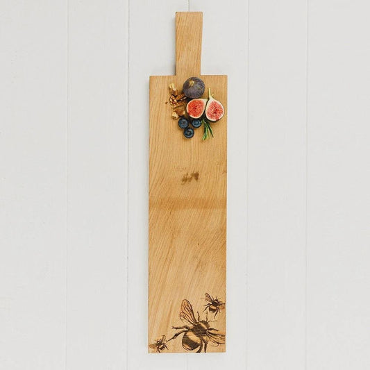 Serveerplank Bijen Lang - 60x15 - Schots Eikenhout - Scottish Made by MoodCompanyNL