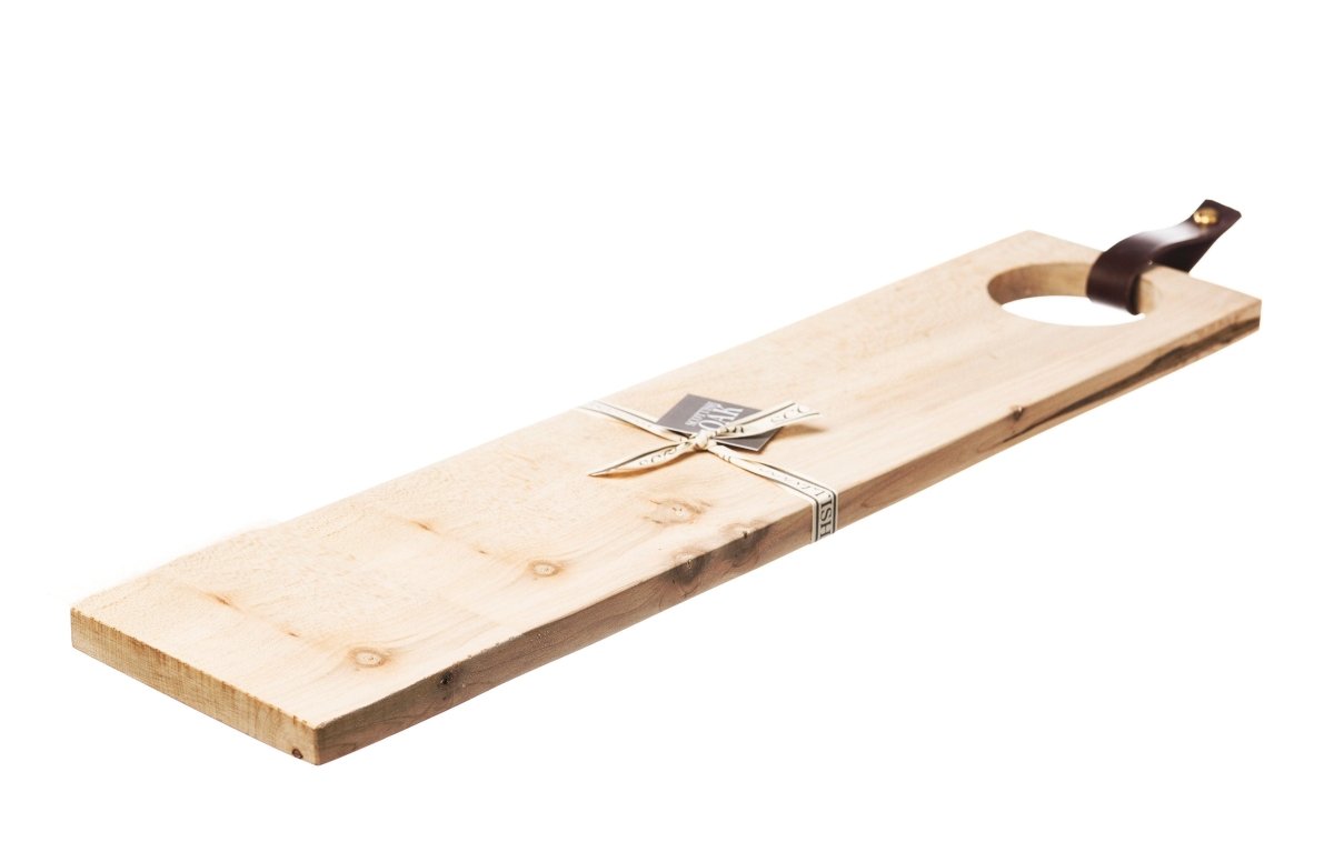 MoodCompanyNL - Serveerplank Blanco Lang met leren handvat - 65x15 - Scottish Made - 5060426286605