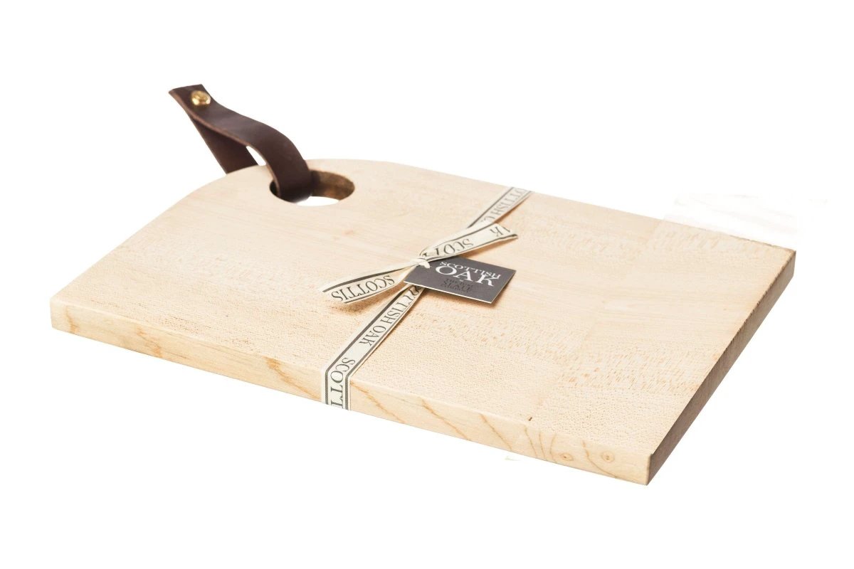 Laatste kans!!! Serveerplank Blanco Small met leren handvat - 30x20- Scottish Made by MoodCompanyNL