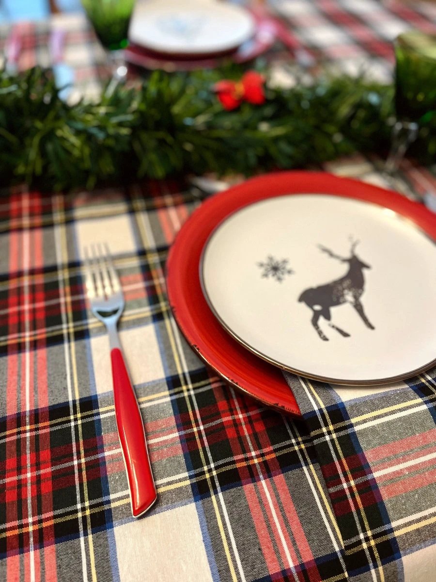 Servetten Tartan Wit (40x40cm) - 40x40 - 2 stuks! - Katoen - Mood Company by MoodCompanyNL