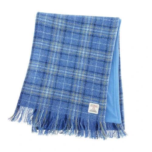 Sjaal Harris Tweed Lichtblauw Geruit- Zachte Fleece binnenkant - 25 x 155 - Glen Appin of Scotland by MoodCompanyNL