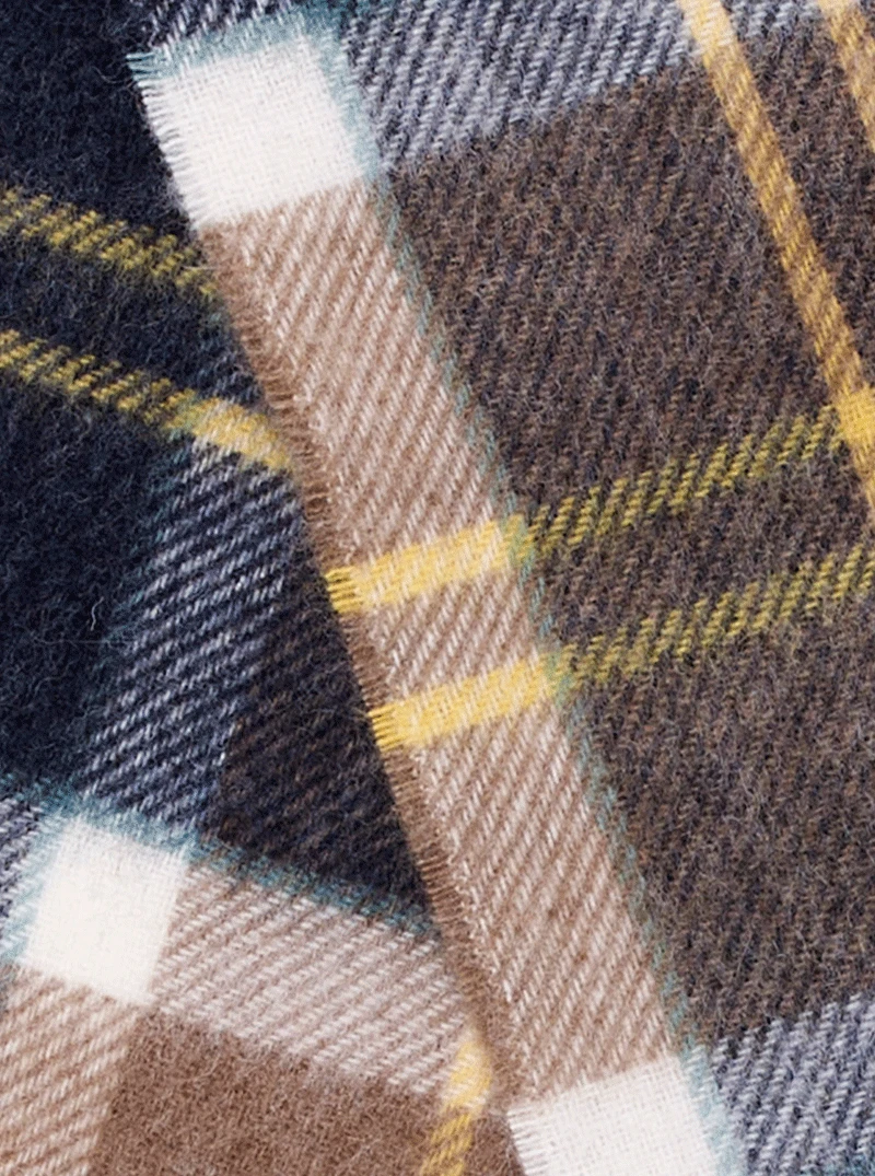 Sjaal Woodhouse Blauw Geel (Denim Yellow) - Meriono Lamswol - 25 x 190 - Bronte by Moon Scotland by MoodCompanyNL