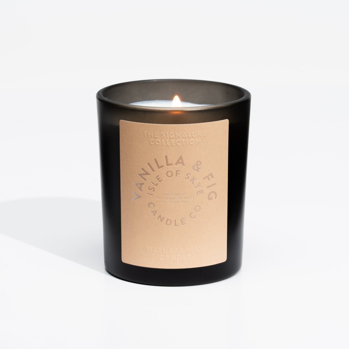 Mood Company - Sojawaskaars Vanilla & Fig - Black Tumbler - Handgemaakt - 45 uur - Isle of Skye Candle Company -