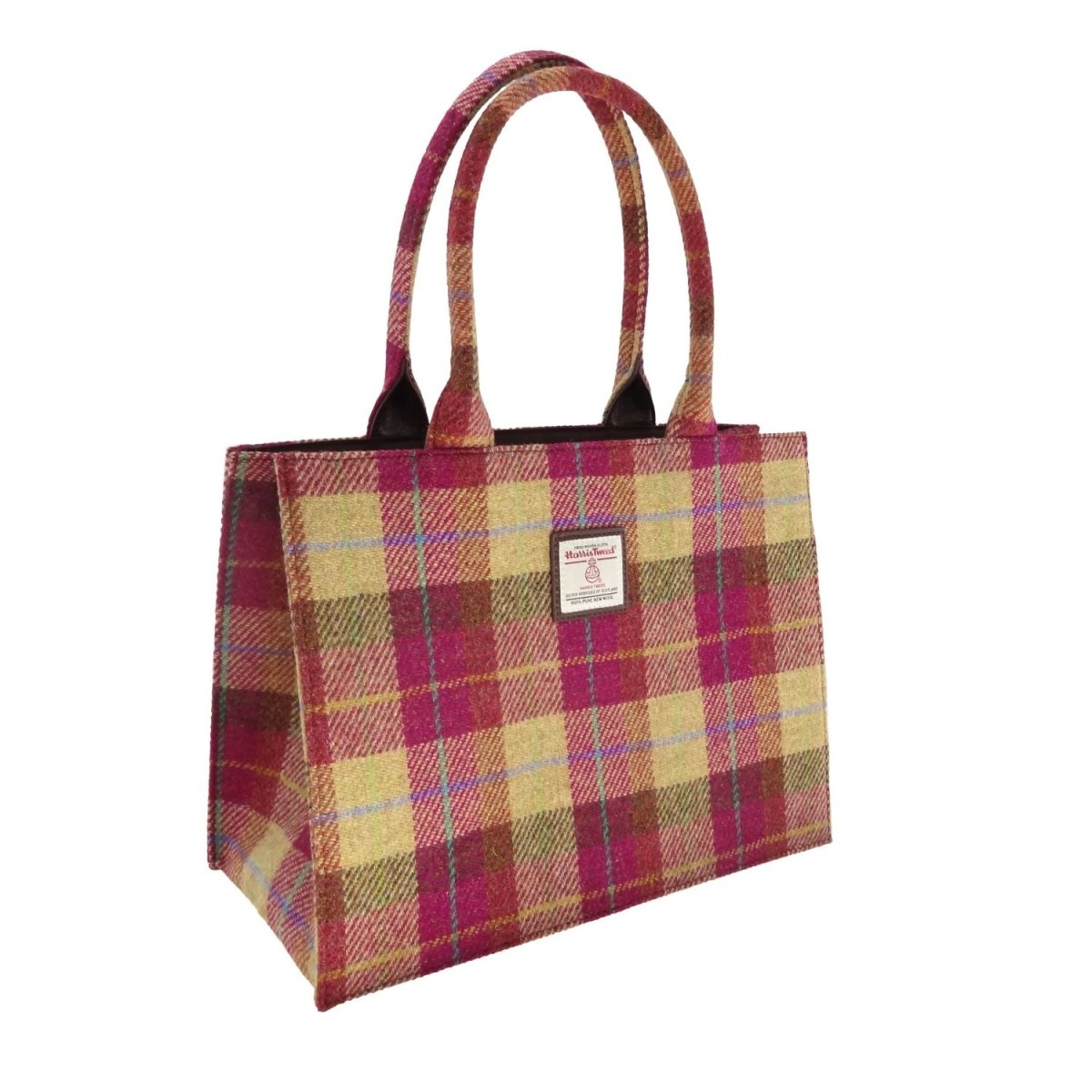 Mood Company - Tas Harris Tweed Shopper Glencoe Burgundy & Sand - 36x49x16 - Glen Appin of Scotland -