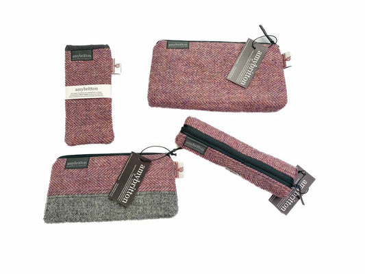 Toilettas Roze - Harris Tweed - Amy Britton by MoodCompanyNL