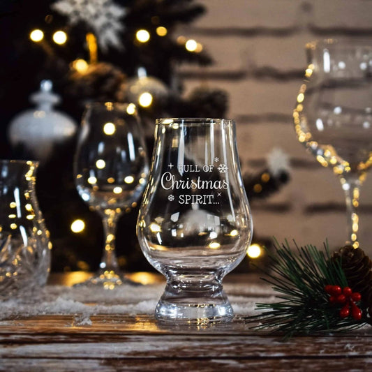 MoodCompanyNL - Whiskyglas Gegraveerd Full of Xmas Spirit - Glencairn Crystal Scotland - 6095643529555