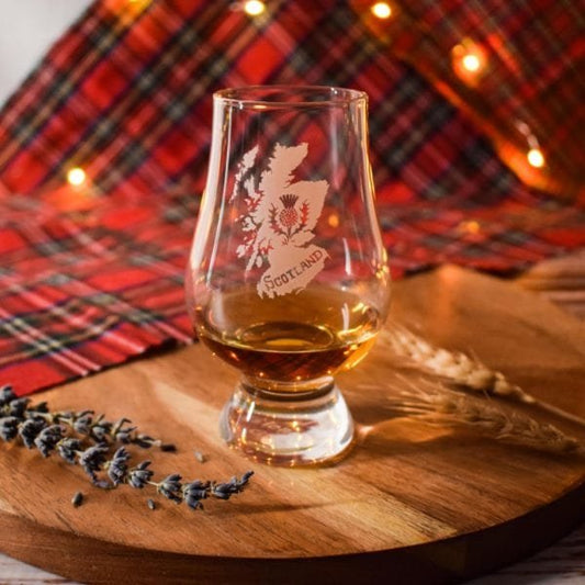 MoodCompanyNL - Whiskyglas Gegraveerd met Kaart van Schotland - Glencairn Crystal Scotland - 6095643036053