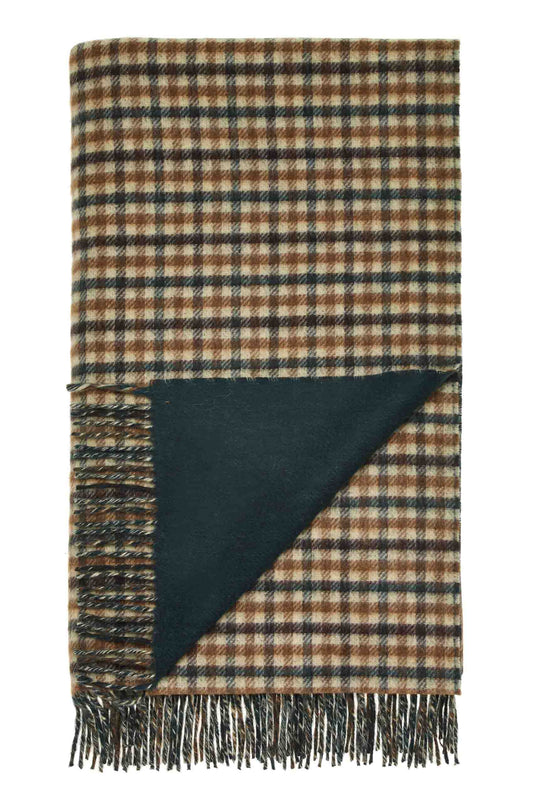 Plaid Estate Gun Club Vert - Country Side Collection - Laine d'Agneau Mérinos - 140x185 - Bronte by Moon Scotland