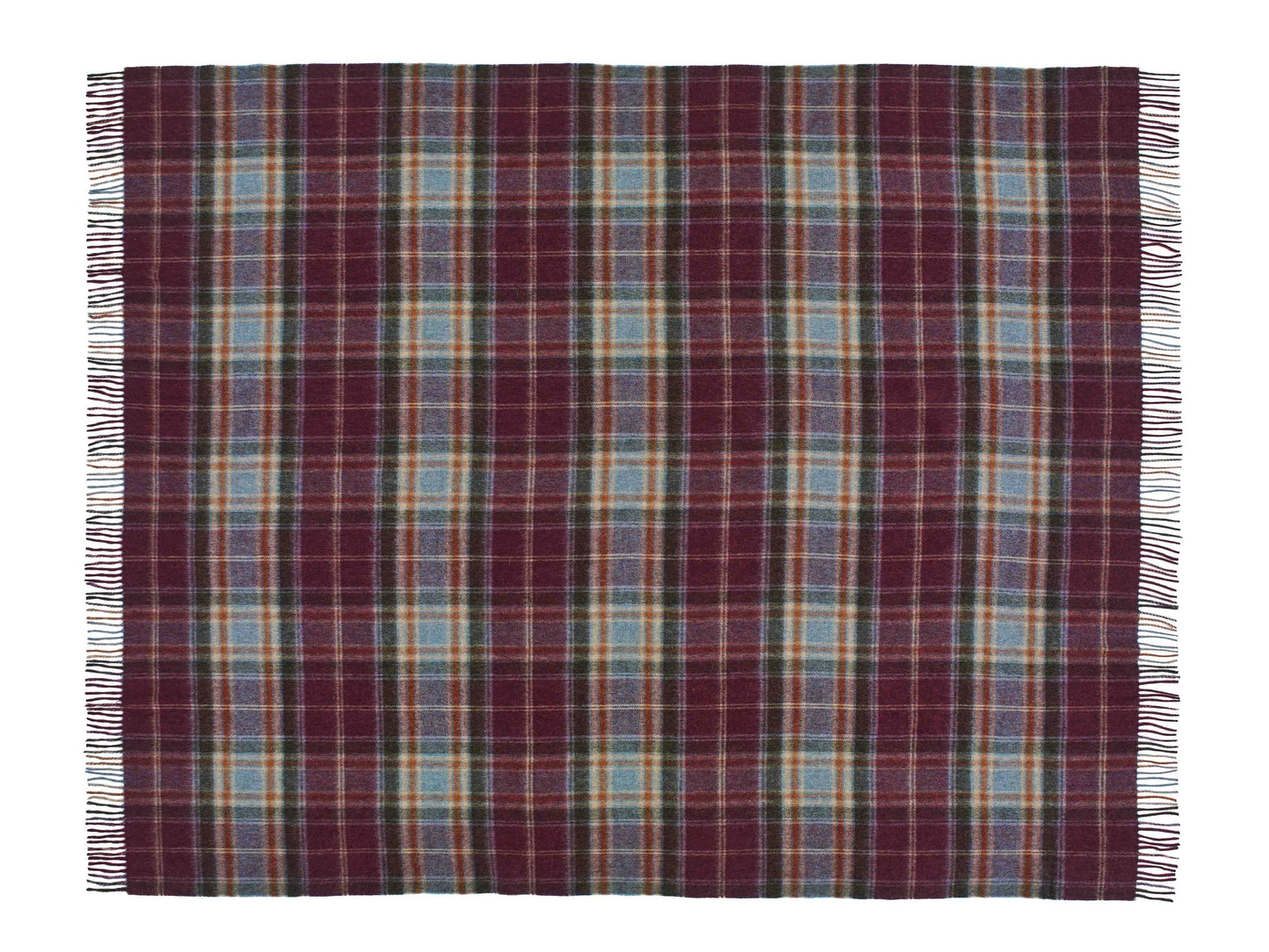Plaid Winterton Prune - Laine d'Agneau Mérinos - 140x185 - Bronte by Moon Scotland