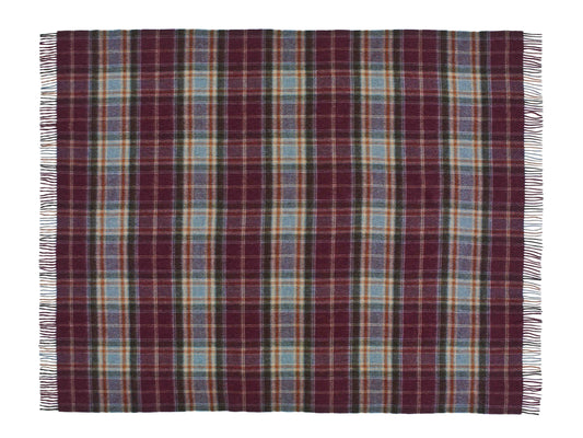 Plaid Winterton Prune - Laine d'Agneau Mérinos - 140x185 - Bronte by Moon Scotland