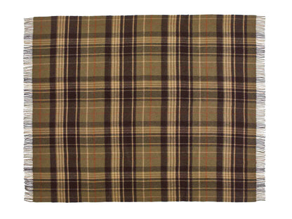 Plaid Estate Olive/Bordeaux - Country Side Collection - Laine d'Agneau Mérinos - 140x185 - Bronte by Moon Scotland