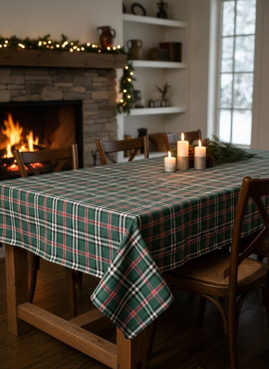 Tartan Tablecloth Castle Green - Cotton/Polyester - Bamar