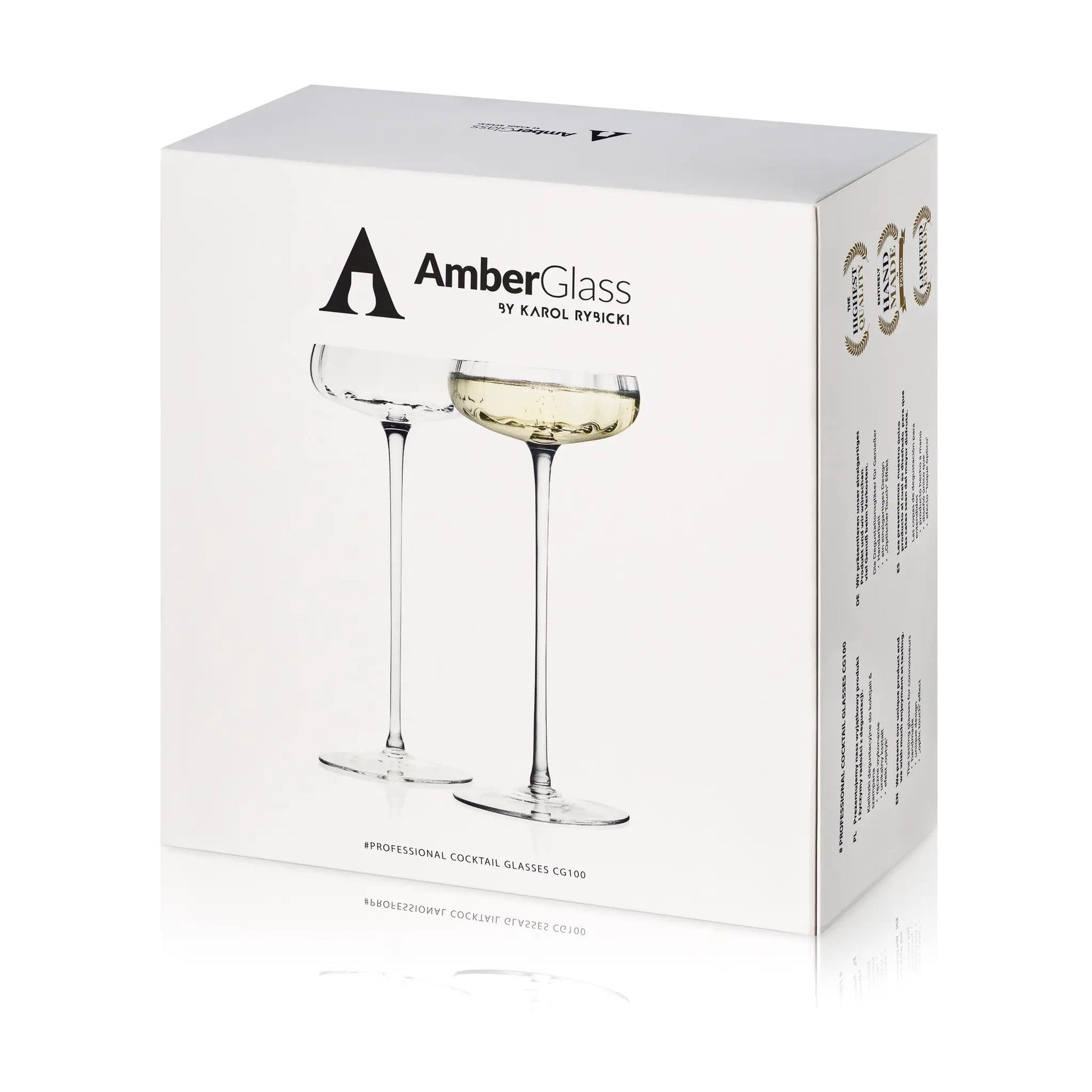 Cocktail & Champagne glas CG100 - Set van 2 - Handgemaakt – Amber Glass by Mood Company