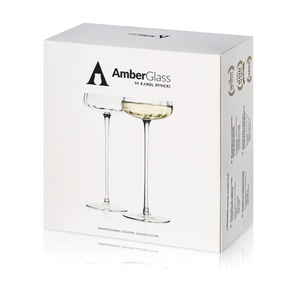 Cocktail & Champagne glas CG100 - Set van 2 - Handgemaakt – Amber Glass by Mood Company