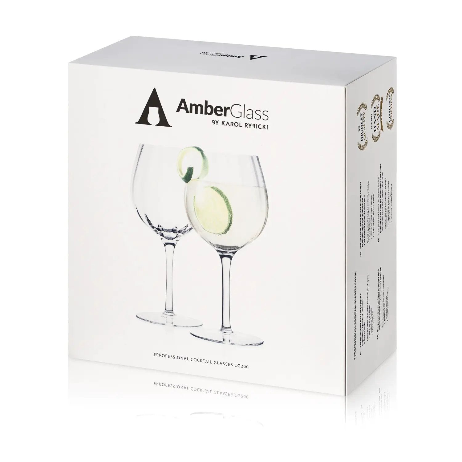 Cocktail & Gin glas CG200 - Set van 2 - Handgemaakt – Amber Glass by Mood Company