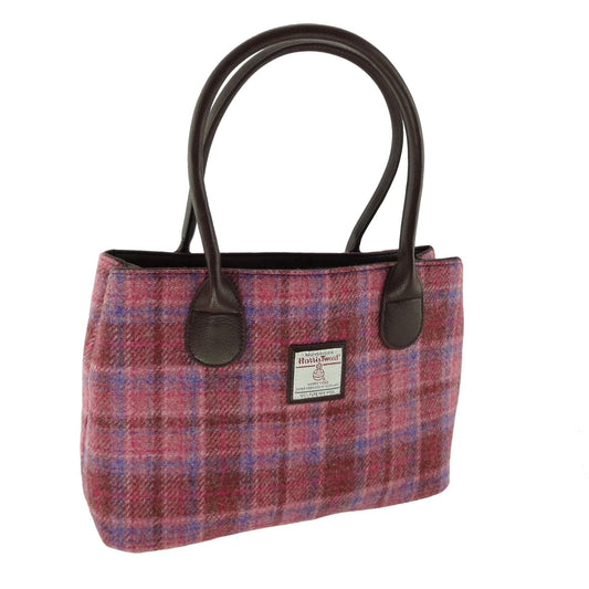 Sac à Bandoulière Cassley Burgundy & Sand - Classique - Harris Tweed - Glen Appin of Scotland