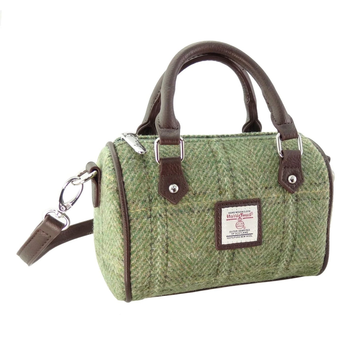 Bowlingtas mini Kilbride Groen Visgraat - 17x 20x11 - Harris Tweed - Glen Appin of Scotland by MoodCompanyNL