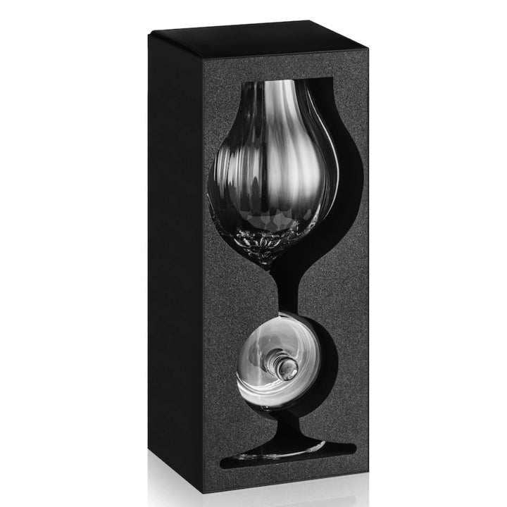 Verre à whisky G610 – 200 ml – avec couvercle – fait main – Verre ambré