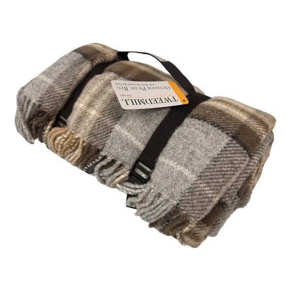 Picknickkleed Polo Tartan McKellar Bruin - Wol - Waterdicht - 145x183cm - Tweedmill by MoodCompanyNL