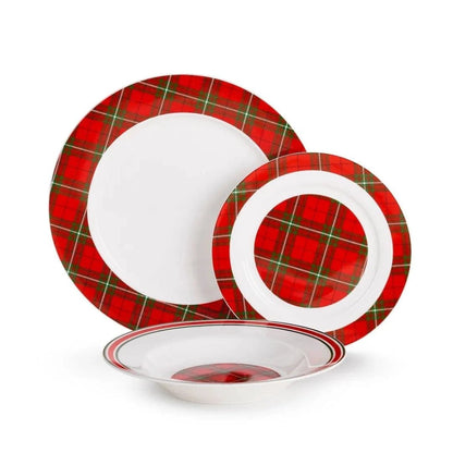 Borden NEW BONE tartan - set van 18 stuk - 3 verschillende borden by MoodCompanyNL