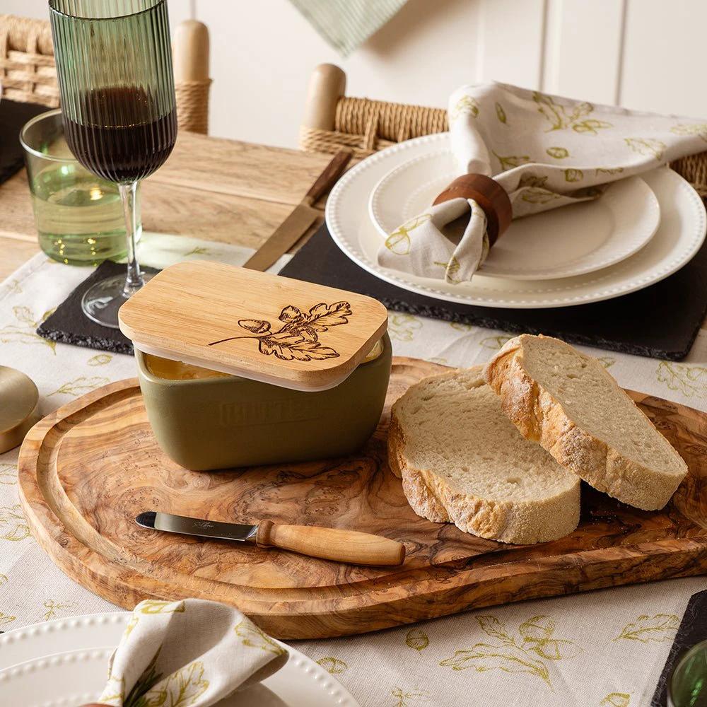 Botervloot zacht Groen met Herfst gravure - Duurzaam - Selbrae House Scotland by MoodCompanyNL