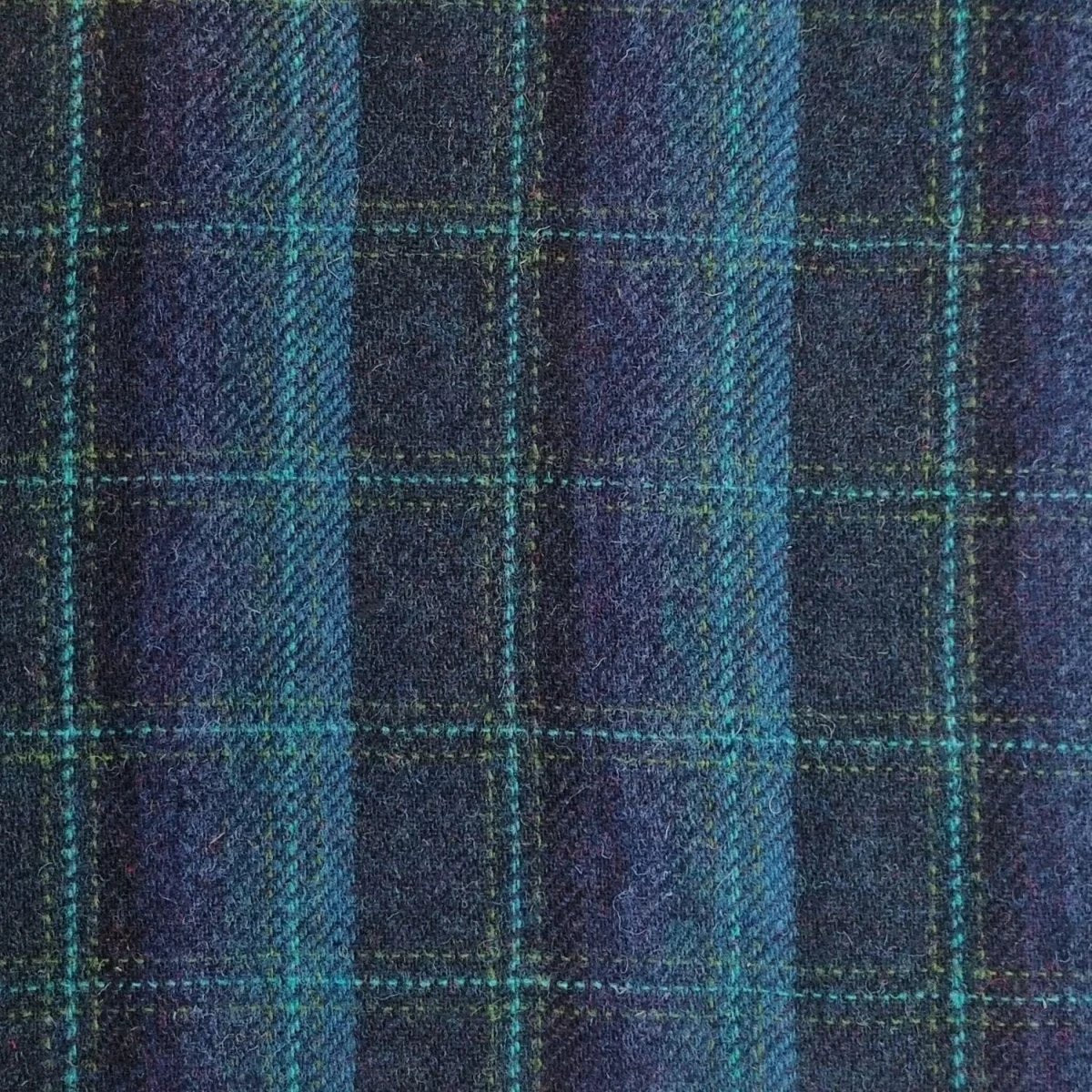 Brillenetui Blauw met Turquoise Ruit - Harris Tweed - Metalen Clip - Glen Appin of Scotland by MoodCompanyNL