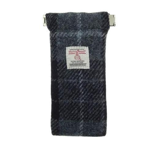 Mood Company - Brillenetui grijs zwart Tartan - Harris Tweed - Metalen Clip - Glen Appin of Scotland - 5060631379161