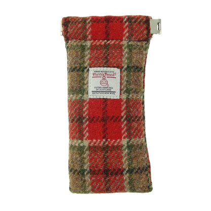 MoodCompanyNL - Brillenetui Rood Groen Tartan - Harris Tweed - Metalen Clip - Glen Appin of Scotland - 5061035010971