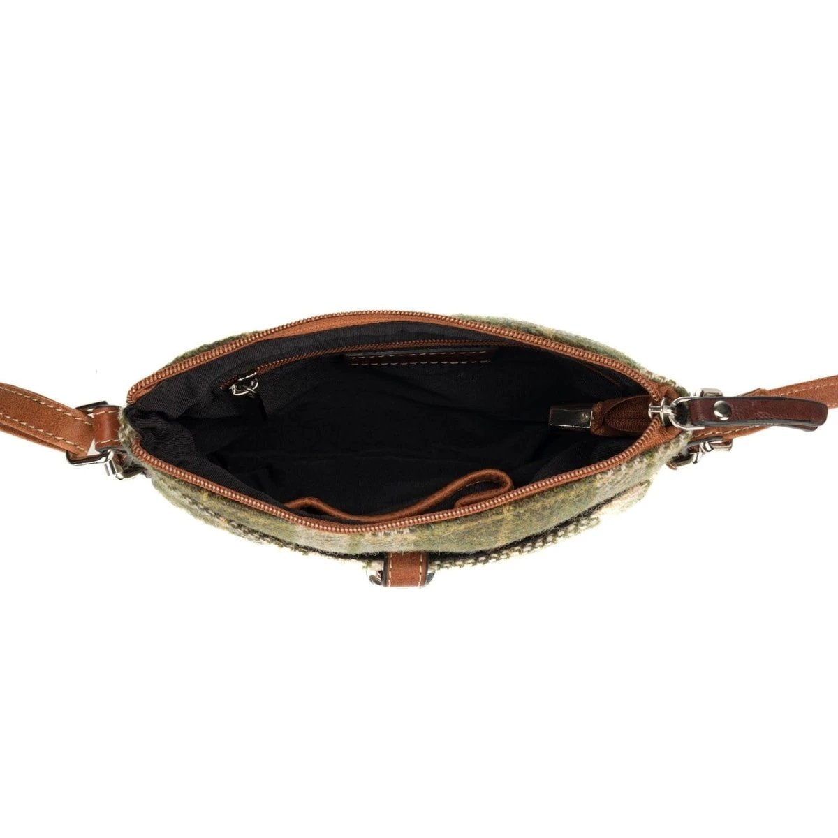 Crossbody Tas Lichtgroene Tartan & Leer | Das Impex by MoodCompanyNL